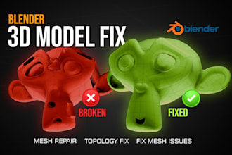 fix your 3d model issue in blender proffesionally