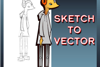 convert your hand drawn sketch into clean vector art