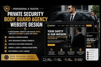 design professional private security body guard agency website