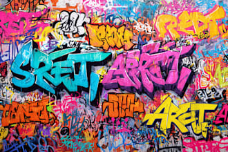 create graffiti pop art canvas designs and murals