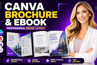 design canva brochure, ebook and professional ebook layout formatting