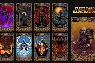 design tarot card illustration oracle card deck spiritual zodiac divination card
