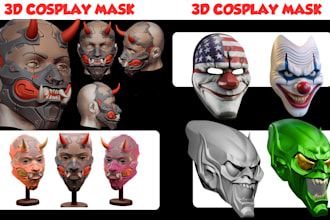 sculpt 3d mask model cosplay armor 3d helmet model 3d mask armor for 3d printing
