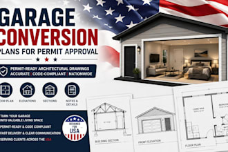 design garage conversion plans for permit approval