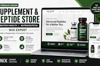 design supplement website deutsch health peptide store wix nutraceutical website