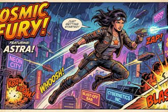 create cool retro comic art design illustration