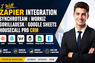zaper integration synchroteam workiz gorilladesk google sheet housecall pro crm
