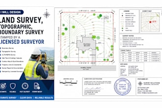 design land survey topographic boundary survey stamped by a licensed surveyor