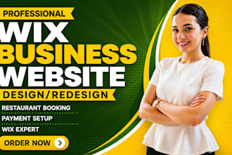 design professional wix business website, restaurant booking, wix payment setup