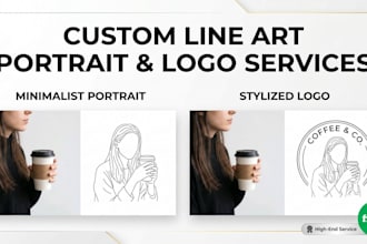 create custom line art portrait or logo
