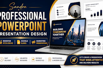 design investors pitch deck, google slides marketing presentation