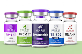 design product label, peptide vial label sarms pharmaceutical label 3d mockup