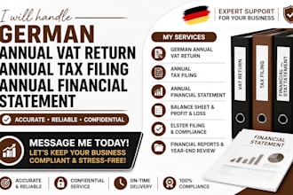 handle german annual vat return, annual tax filling, annual financial statement