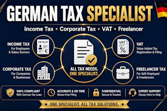 do german tax return, income tax, corporate tax, vat and freelancer employee tax