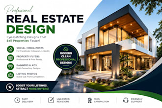 design modern real estate banner flyer and social media post