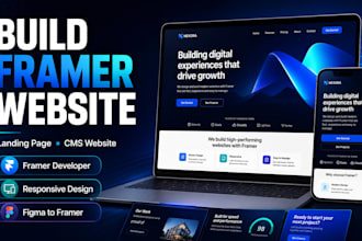 build framer website as framer developer, responsive landing page, cms website