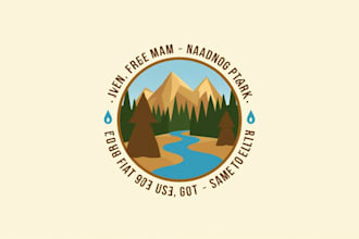 do unique badge emblem national park logo design
