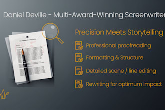 provide screenplay and manuscript editing and proofreading