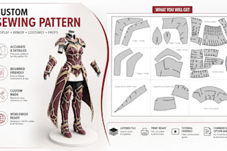 make sewing patterns for cosplays, props, armor