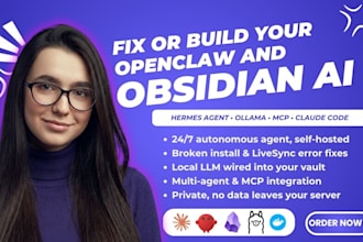 setup obsidian ai second brain with ollama openclaw hermes agent and n8n