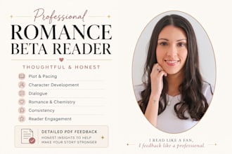 beta read your romance novel and provide detailed feedback