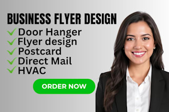 design a business flyer postcard door hanger direct email broucher and hvac