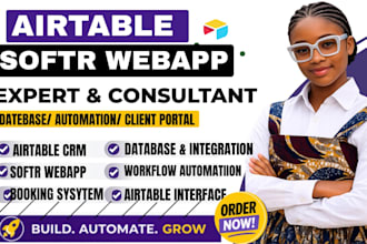 setup airtable automation make com, airtable database CRM, softr webapp expert