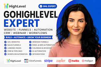 build gohighlevel website sales funnel landing page webinar CRM automation exper