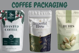 design specialty coffee packaging, coffee bag, functional wellness coffee labels