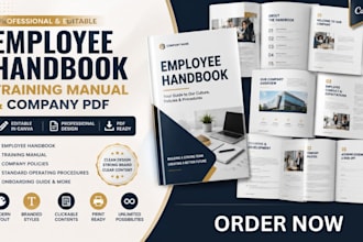 design editable employee handbook, training manual and company PDF