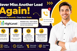 gohighlevel missed call text back automation workflow setup instant SMS response
