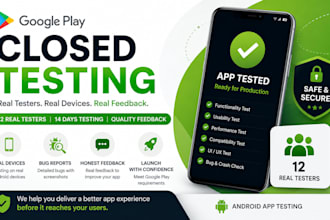 provide 12 real testers for google play closed testing