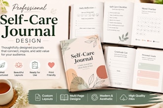 create printable self care journals and digital planners for etsy