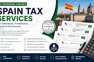 prepare and file spain tax return irpf irnr iva modelo 036 037 100 210 303