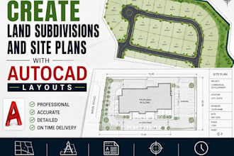 create land subdivisions and site plans with autocad layouts