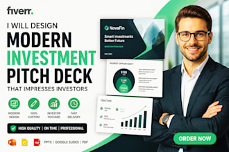 modern investment pitch deck, investor pitch deck