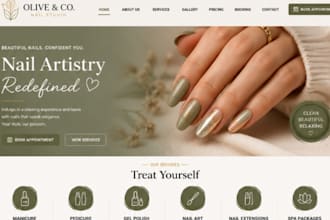 design wix manicure studio website nail technician saloon pedicure website