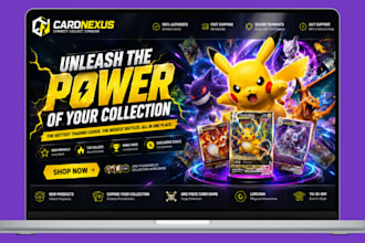 design trading card website pokemon website trading card shopify store game card