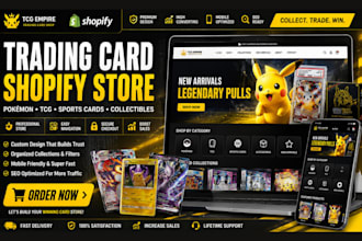 design trading card website pokemon website trading card shopify store game card