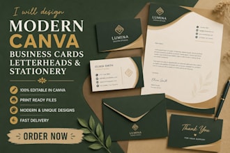 design modern canva business cards letterheads and stationery