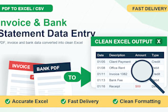 convert bank statements and invoices to excel or CSV