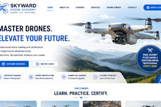 design wix drone training school website drone academy drone survey website