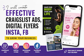 create effective craigslist ads, digital flyer insta, fb  to grow your business