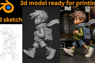 convert image, logo, sketch, drawing to 3d model stl file for 3d printing