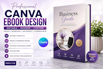 create an editable canva ebook, guide, workbook, or planner