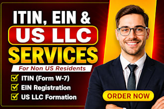 help non US residents apply for itin number, ein and US llc