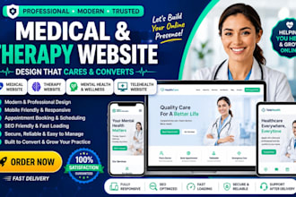 design medical website, therapy website, mental, health wellness, telehealth