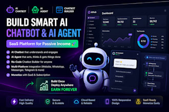 develop ai chatbot, ai agent and ai chatbot builder saas for passive income