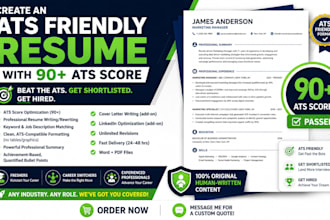 create an ats friendly resume with a 90 plus ats score