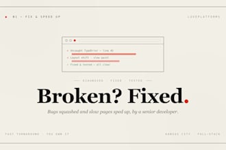 fix bugs and speed up your website